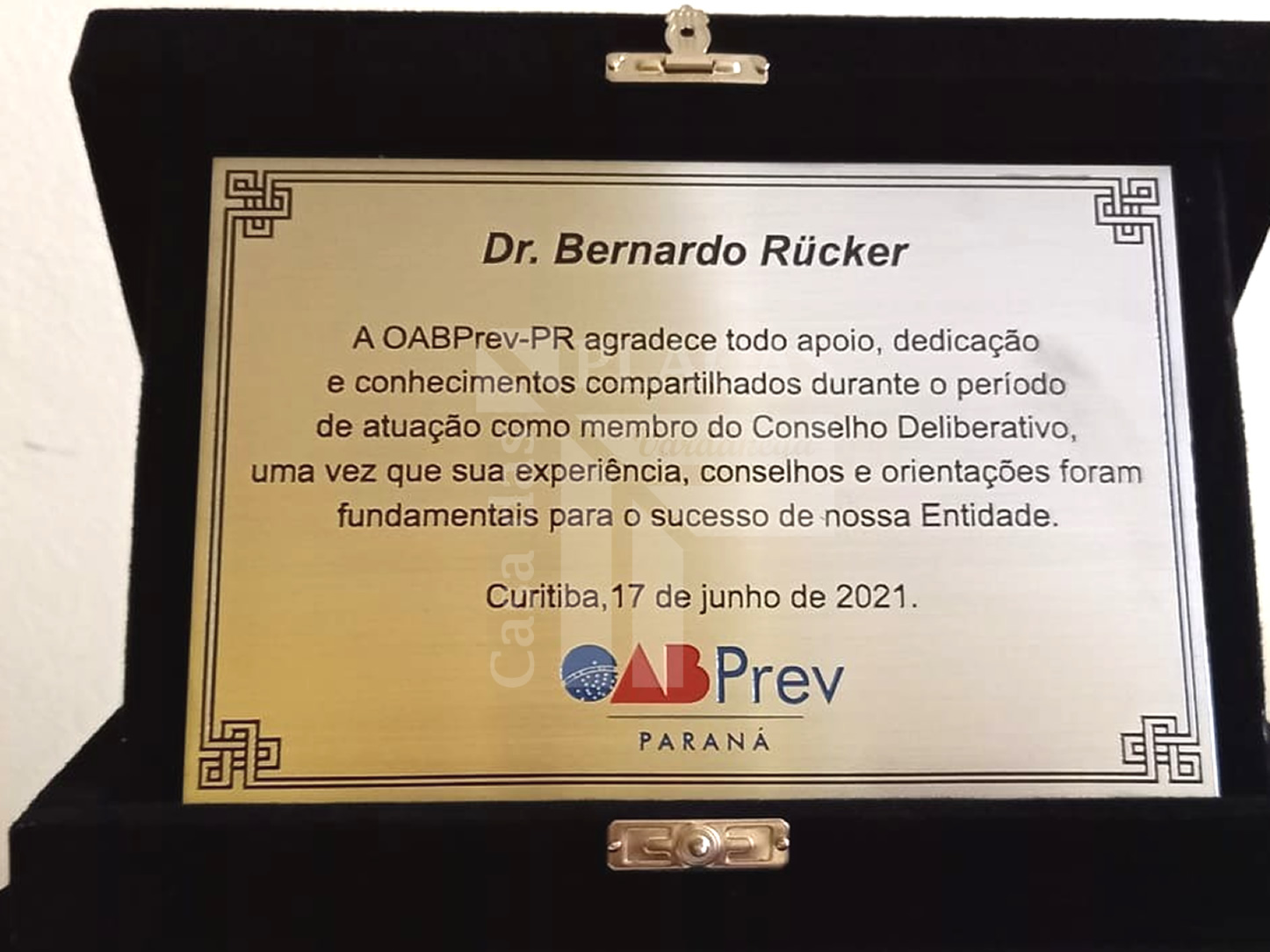 Placa comemorativas em Aço OAB