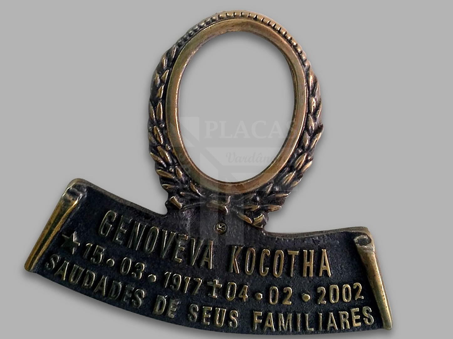 Placa Póstuma em Bronze 1917