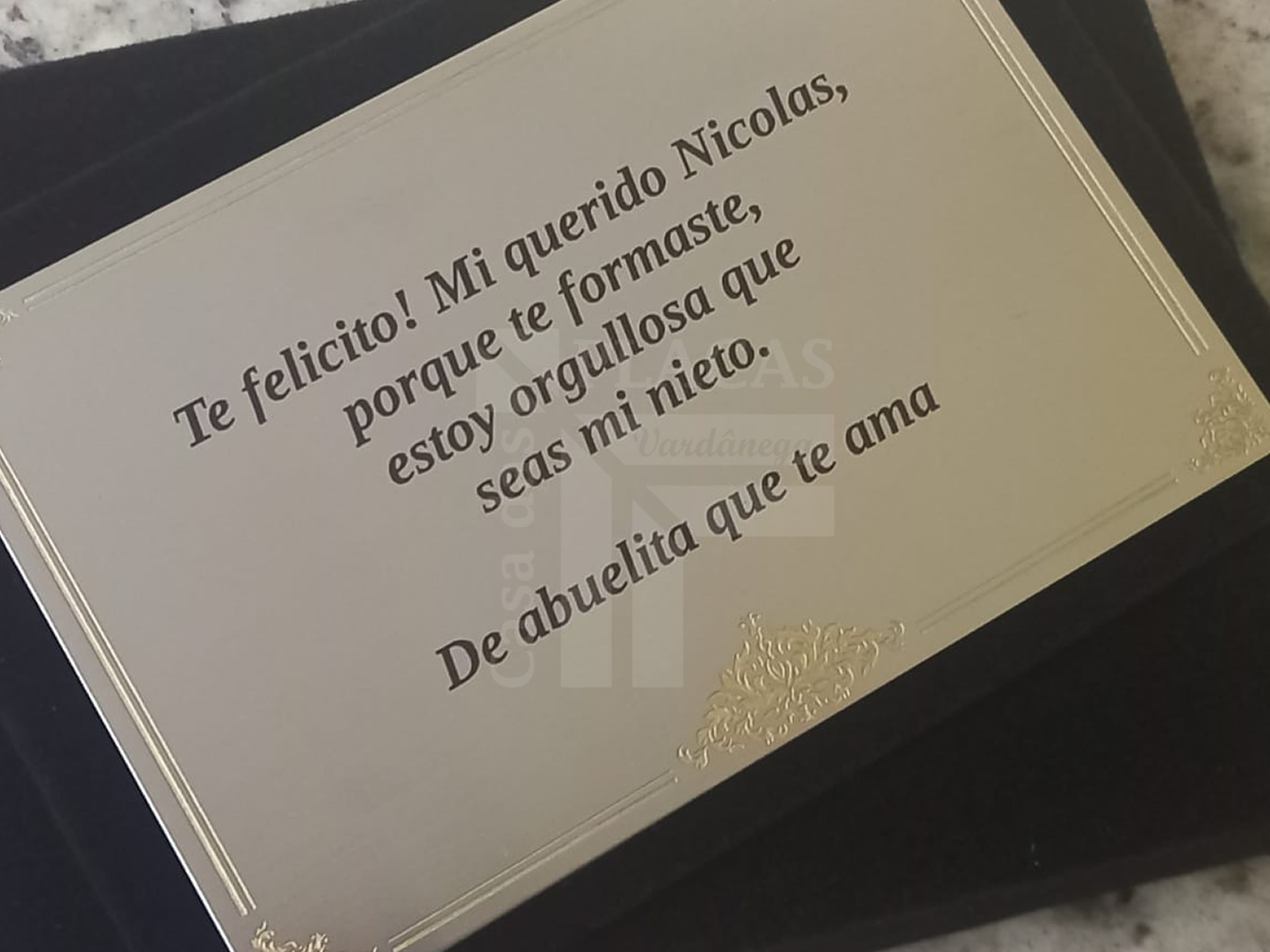 Placas homenagem em Aço Nicolas